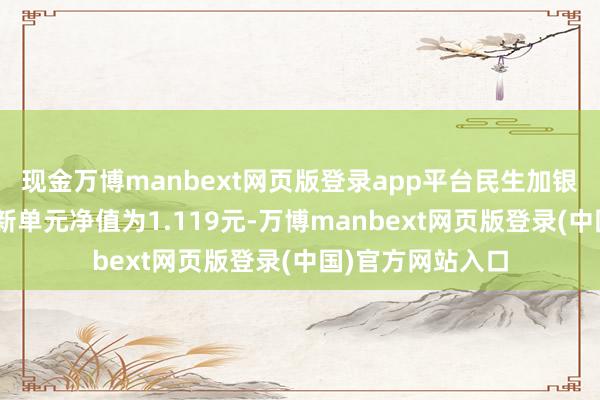 现金万博manbext网页版登录app平台民生加银新策略羼杂A最新单元净值为1.119元-万博manbext网页版登录(中国)官方网站入口