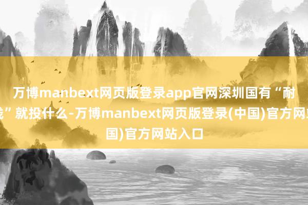 万博manbext网页版登录app官网深圳国有“耐性本钱”就投什么-万博manbext网页版登录(中国)官方网站入口